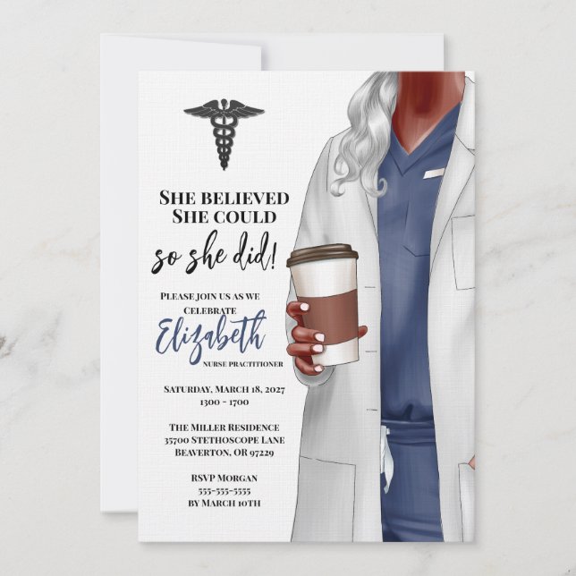 Invitación a graduación de la Escuela de Medicina  (Anverso)