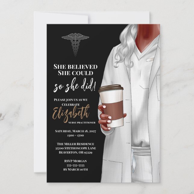 Invitación a graduación de la Escuela de Medicina  (Anverso)