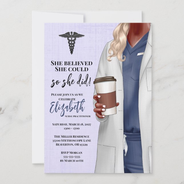 Invitación a graduación de la Escuela de Medicina  (Anverso)