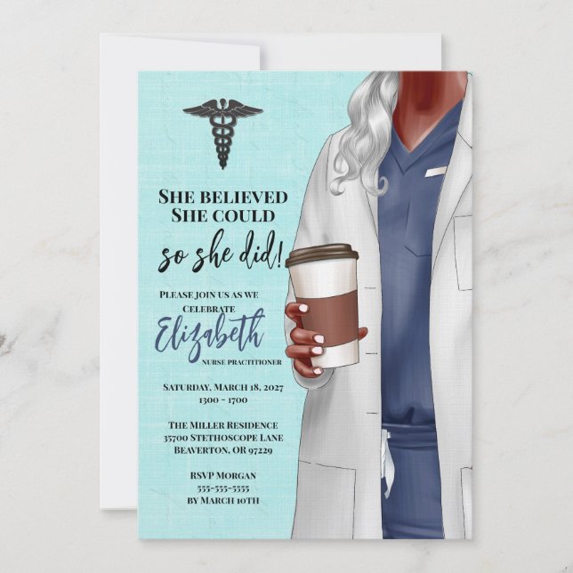 Invitación a graduación de la Escuela de Medicina  (Anverso)