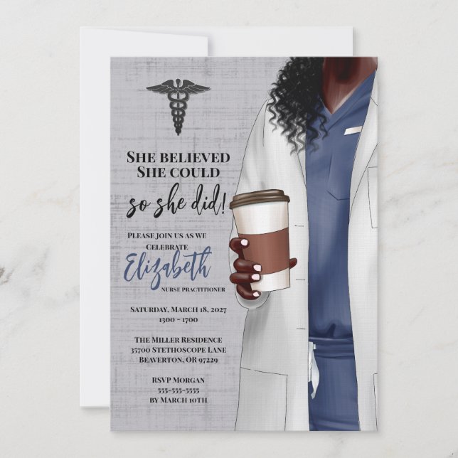 Invitación a graduación de la Escuela de Medicina  (Anverso)