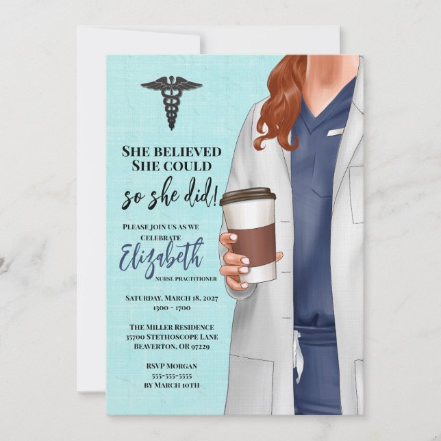 Invitación a graduación de la Escuela de Medicina  (Anverso)