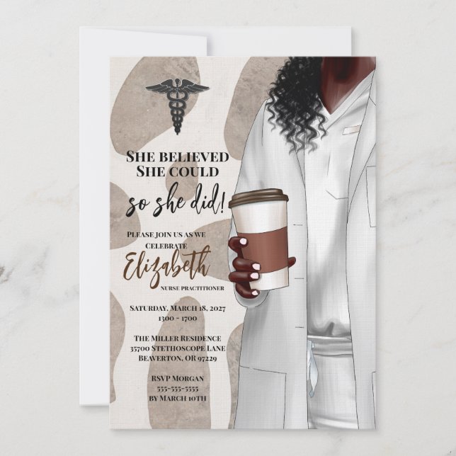 Invitación a graduación de la Escuela de Medicina  (Anverso)