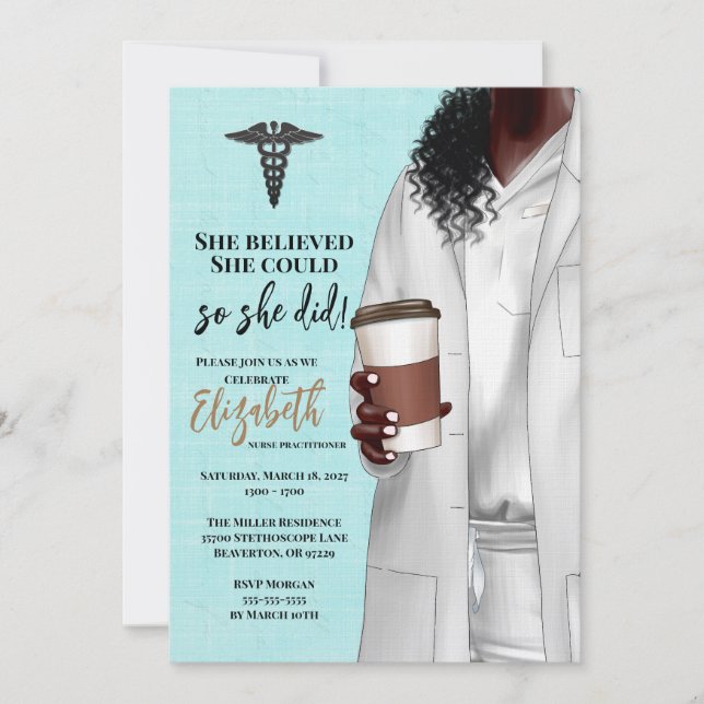 Invitación a graduación de la Escuela de Medicina  (Anverso)