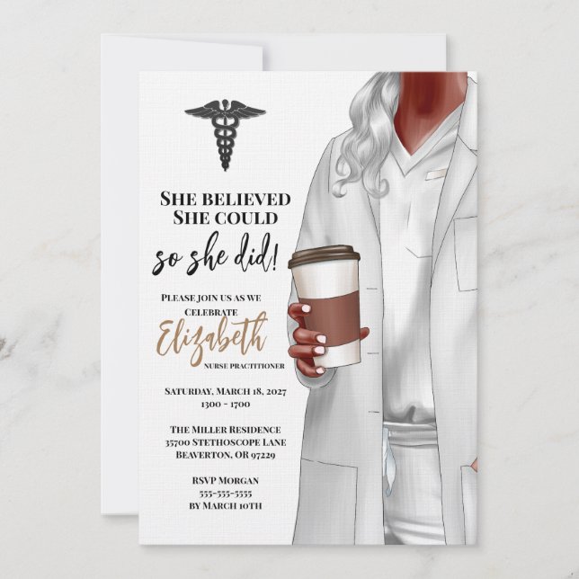 Invitación a graduación de la Escuela de Medicina  (Anverso)