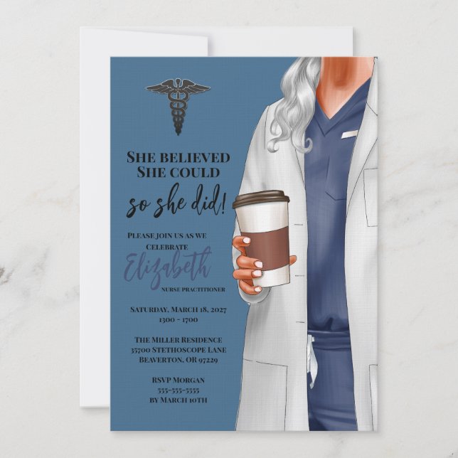 Invitación a graduación de la Escuela de Medicina  (Anverso)