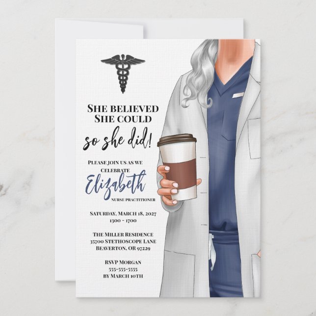 Invitación a graduación de la Escuela de Medicina  (Anverso)