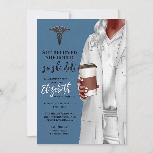 Invitación a graduación de la Escuela de Medicina  (Anverso)