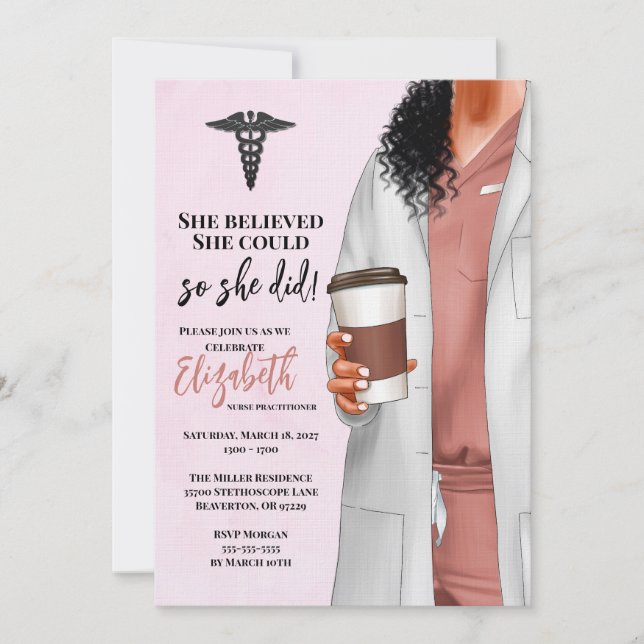 Invitación a graduación de la Escuela de Medicina  (Anverso)