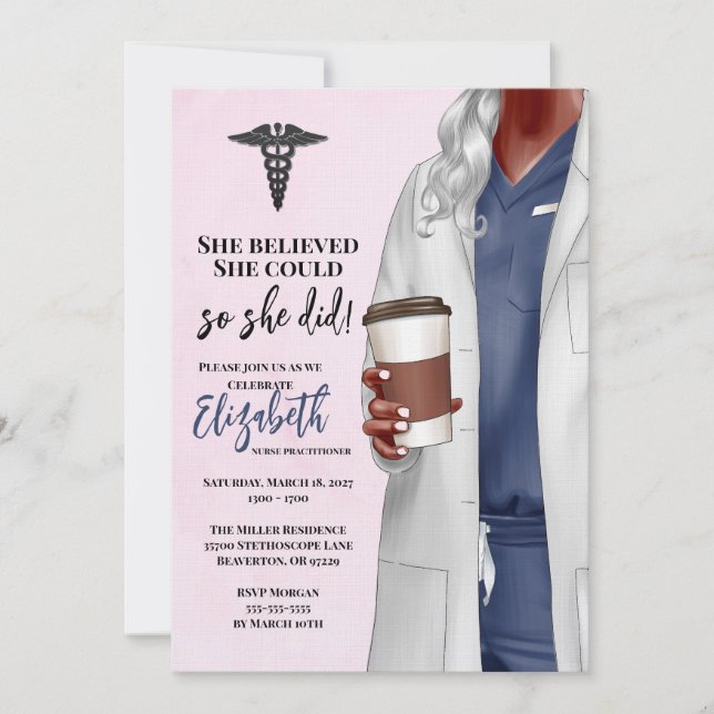 Invitación a graduación de la Escuela de Medicina  (Anverso)