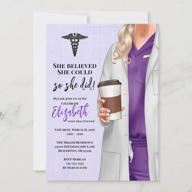 Invitación a graduación de la Escuela de Medicina  (Anverso)