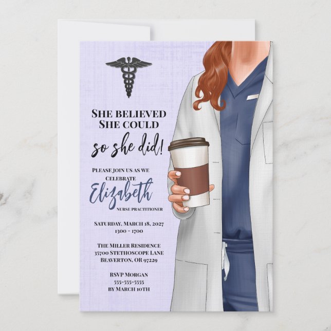 Invitación a graduación de la Escuela de Medicina  (Anverso)