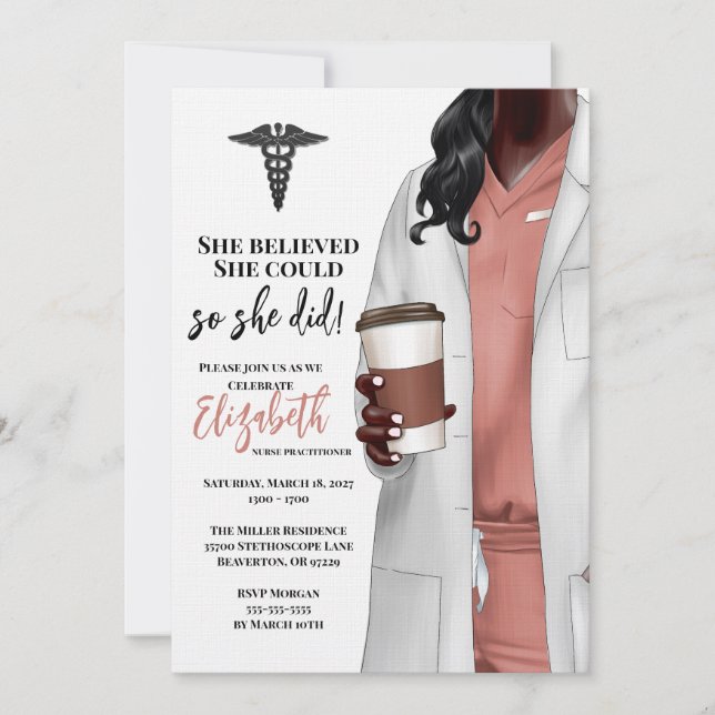 Invitación a graduación de la Escuela de Medicina  (Anverso)