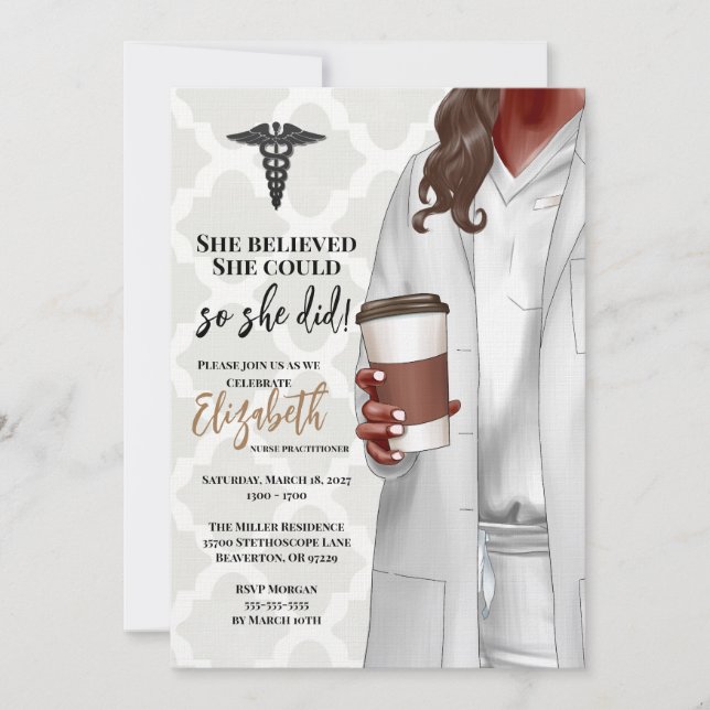 Invitación a graduación de la Escuela de Medicina  (Anverso)