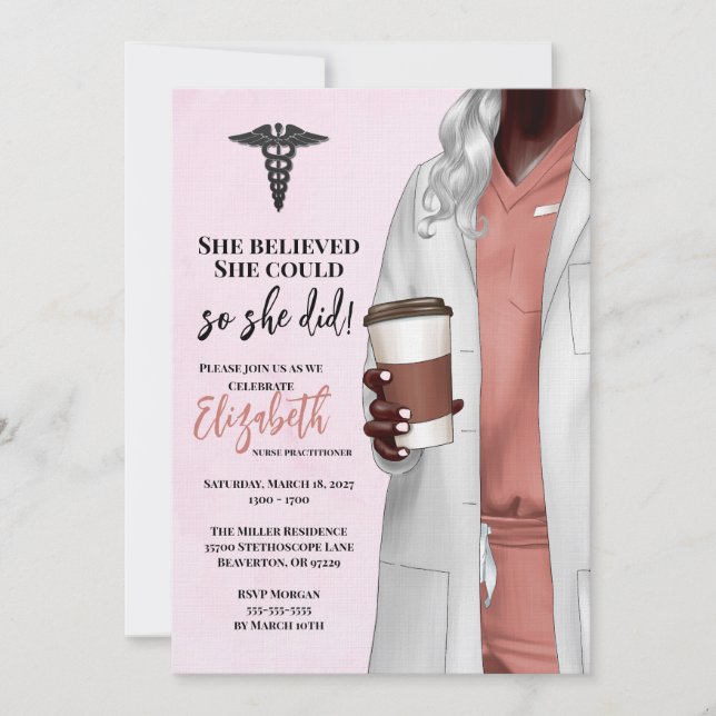 Invitación a graduación de la Escuela de Medicina  (Anverso)