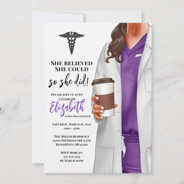 Invitación a graduación de la Escuela de Medicina  (Anverso)
