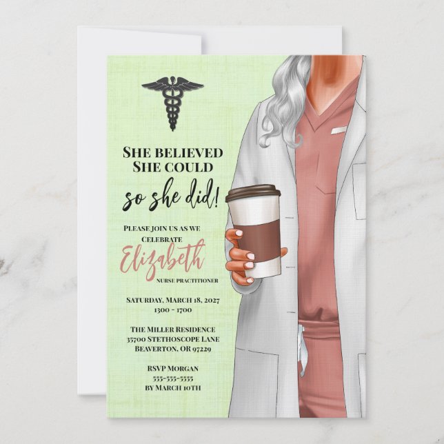 Invitación a graduación de la Escuela de Medicina  (Anverso)