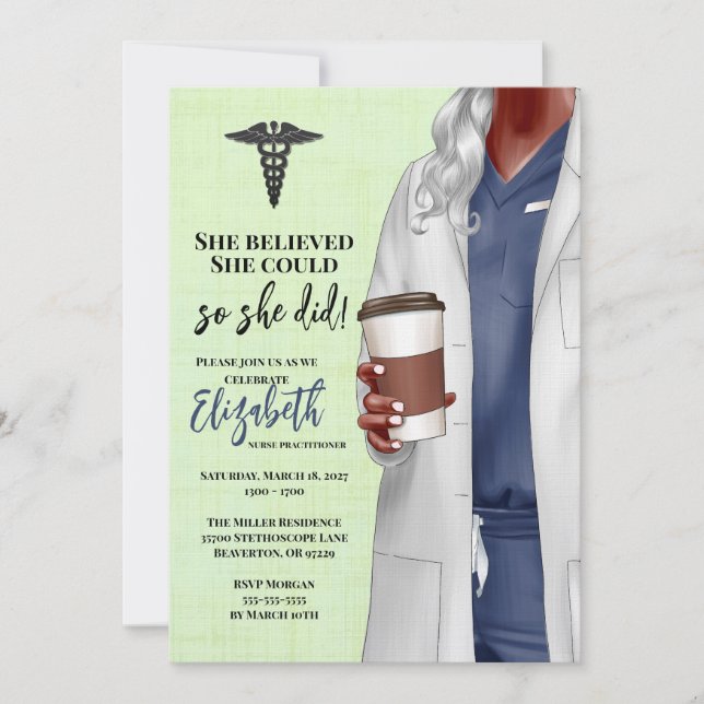 Invitación a graduación de la Escuela de Medicina  (Anverso)