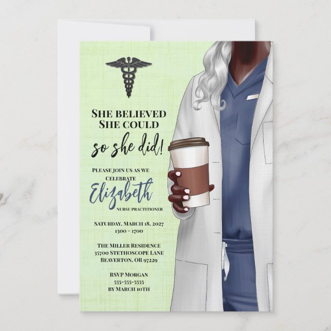 Invitación a graduación de la Escuela de Medicina  (Anverso)
