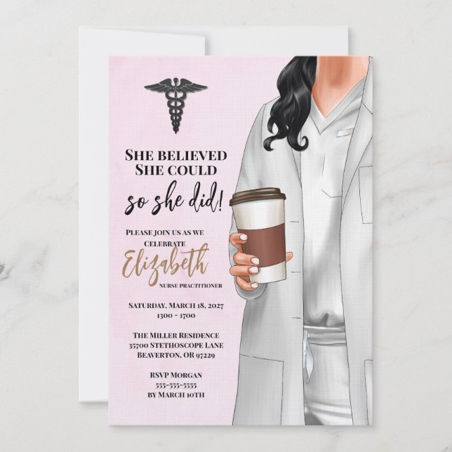 Invitación a graduación de la Escuela de Medicina  (Anverso)