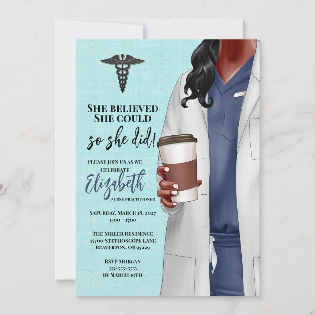 Invitación a graduación de la Escuela de Medicina  (Anverso)