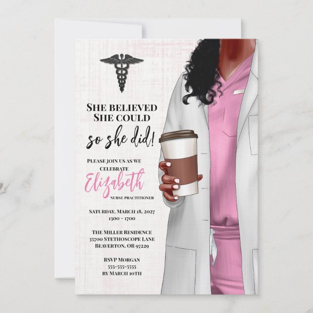 Invitación a graduación de la Escuela de Medicina  (Anverso)