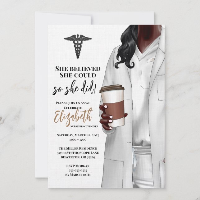 Invitación a graduación de la Escuela de Medicina  (Anverso)