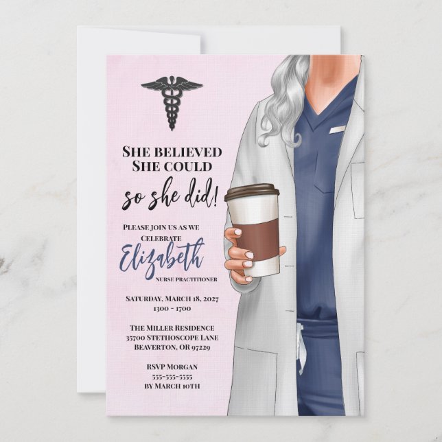 Invitación a graduación de la Escuela de Medicina  (Anverso)