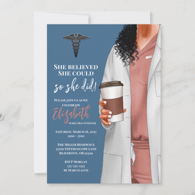 Invitación a graduación de la Escuela de Medicina  (Anverso)