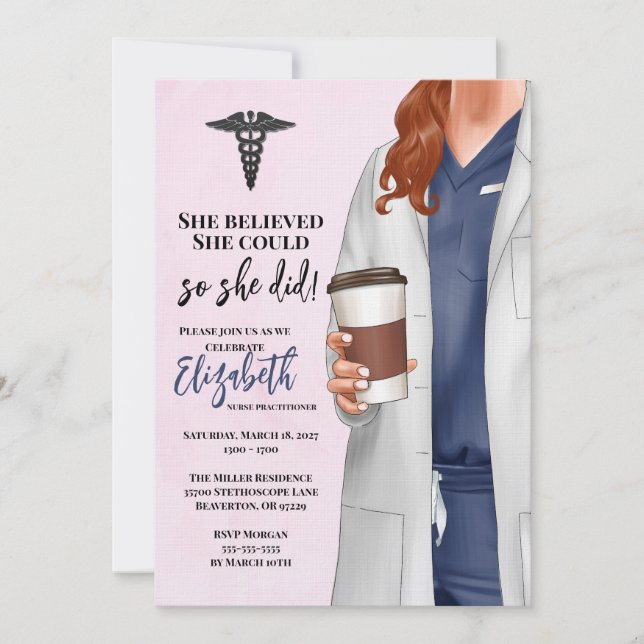 Invitación a graduación de la Escuela de Medicina  (Anverso)
