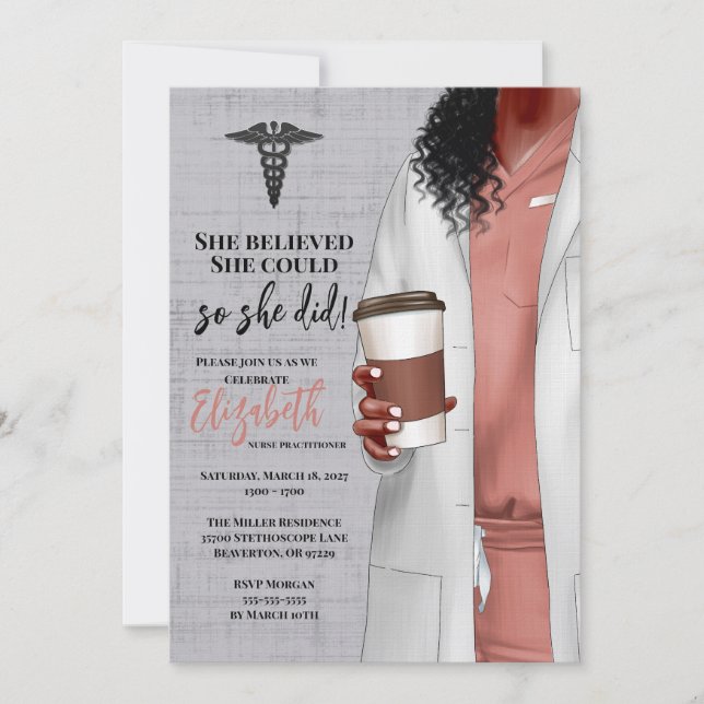 Invitación a graduación de la Escuela de Medicina  (Anverso)