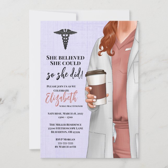 Invitación a graduación de la Escuela de Medicina  (Anverso)
