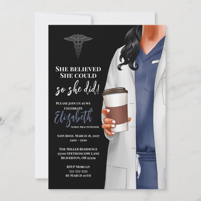 Invitación a graduación de la Escuela de Medicina  (Anverso)