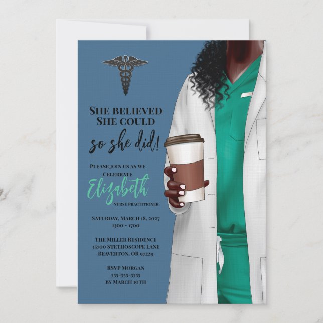 Invitación a graduación de la Escuela de Medicina  (Anverso)