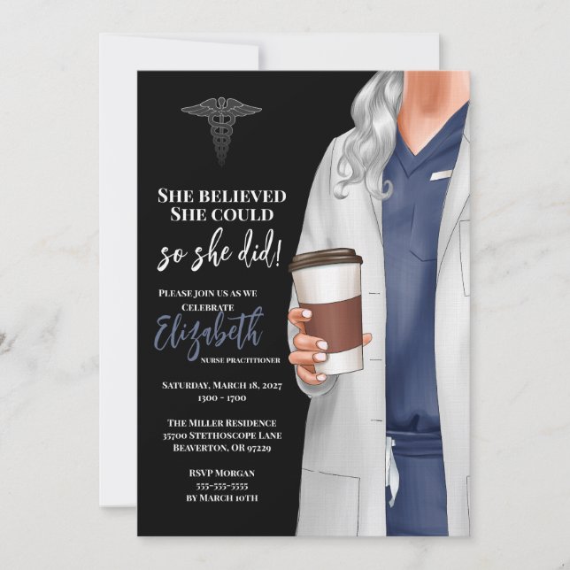 Invitación a graduación de la Escuela de Medicina  (Anverso)