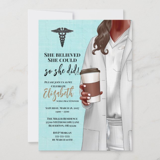 Invitación a graduación de la Escuela de Medicina  (Anverso)
