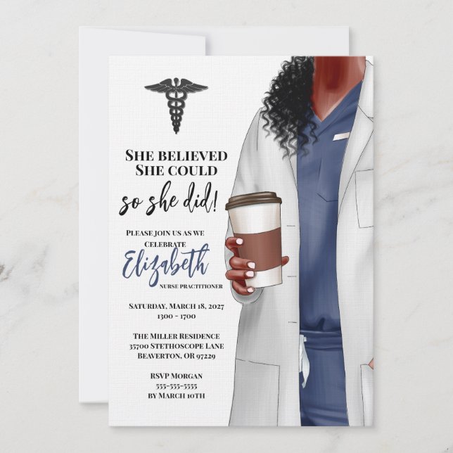 Invitación a graduación de la Escuela de Medicina  (Anverso)