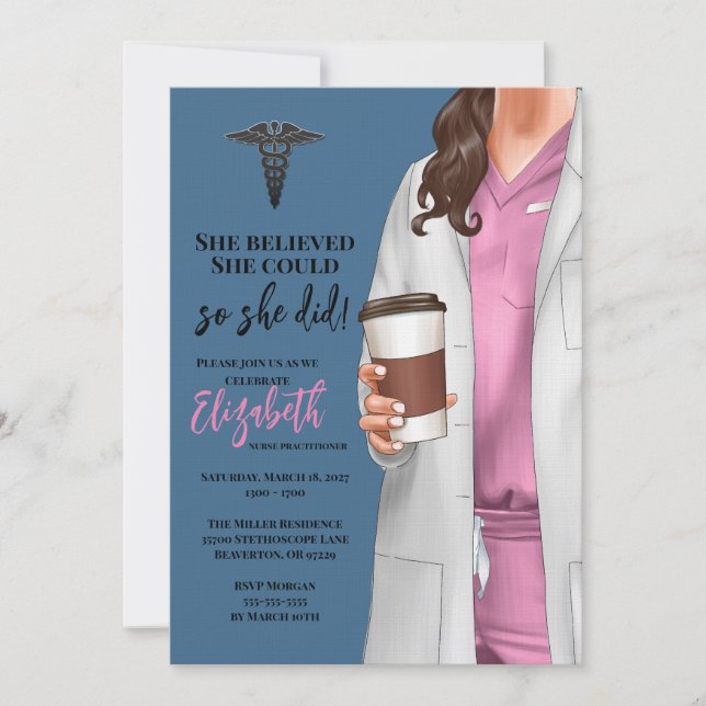 Invitación a graduación de la Escuela de Medicina  (Anverso)