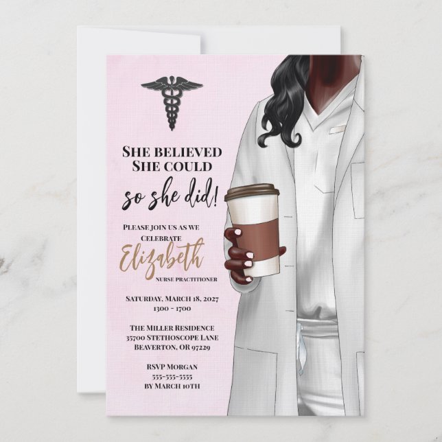 Invitación a graduación de la Escuela de Medicina  (Anverso)