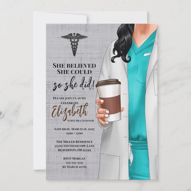Invitación a graduación de la Escuela de Medicina  (Anverso)