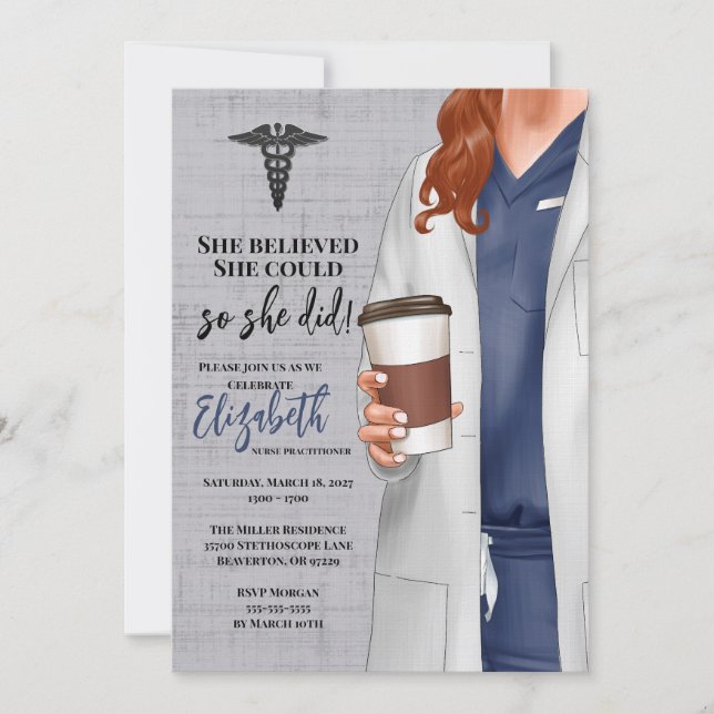 Invitación a graduación de la Escuela de Medicina  (Anverso)