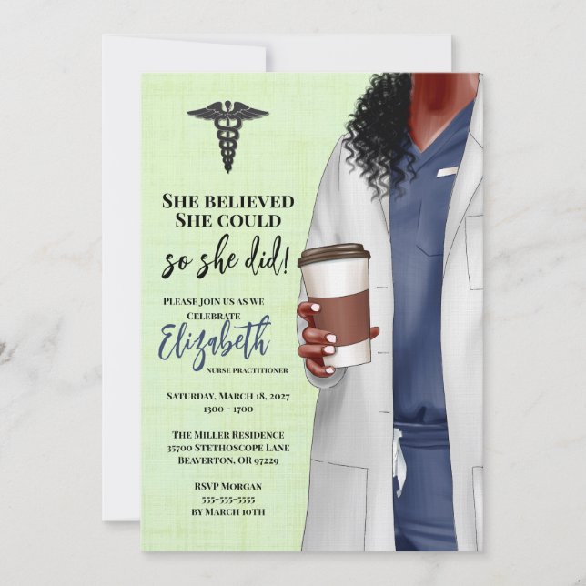 Invitación a graduación de la Escuela de Medicina  (Anverso)