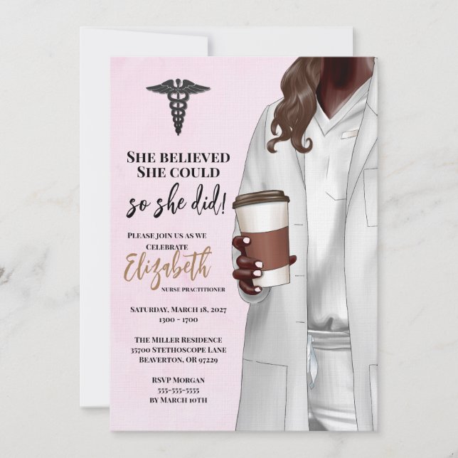 Invitación a graduación de la Escuela de Medicina  (Anverso)