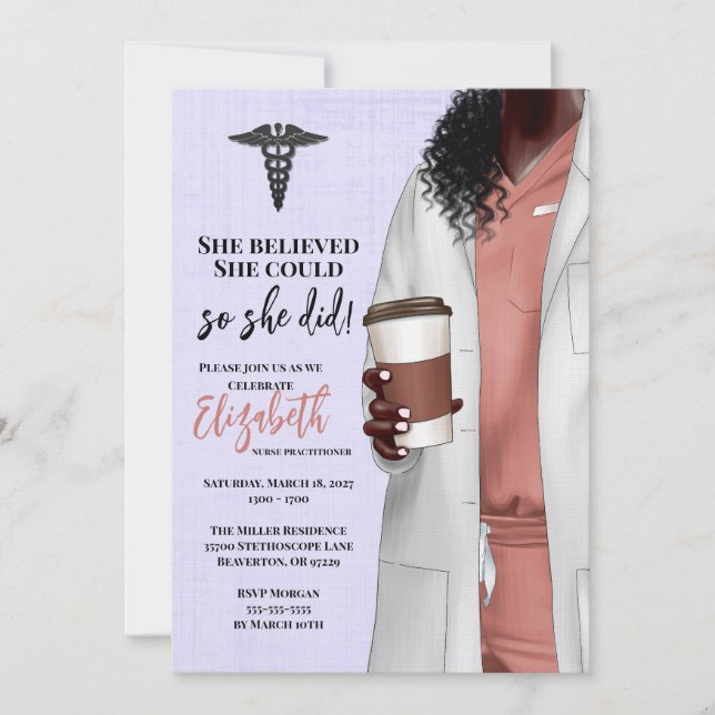 Invitación a graduación de la Escuela de Medicina  (Anverso)