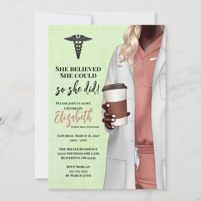 Invitación a graduación de la Escuela de Medicina  (Anverso)