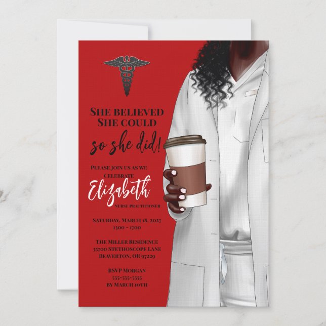 Invitación a graduación de la Escuela de Medicina  (Anverso)