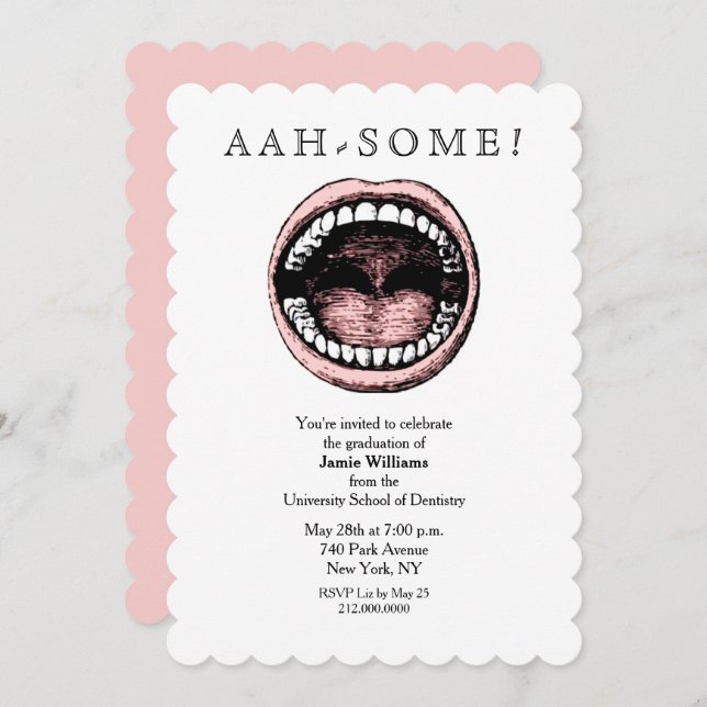 Invitación a graduación de la escuela dental (Anverso / Reverso)