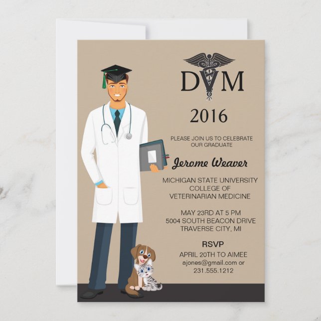 Invitación a graduación de la Escuela Veterinaria  (Anverso)