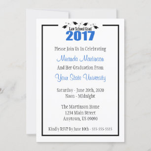 Invitación a graduación de la Facultad de Derecho