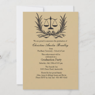 Invitación a graduación de la Facultad de Derecho